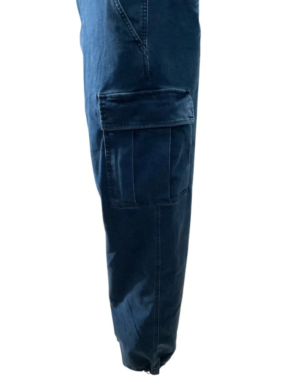 Uniqlo Mens Blue Denim Cargo Utility Pants Drawstring Inseam 29